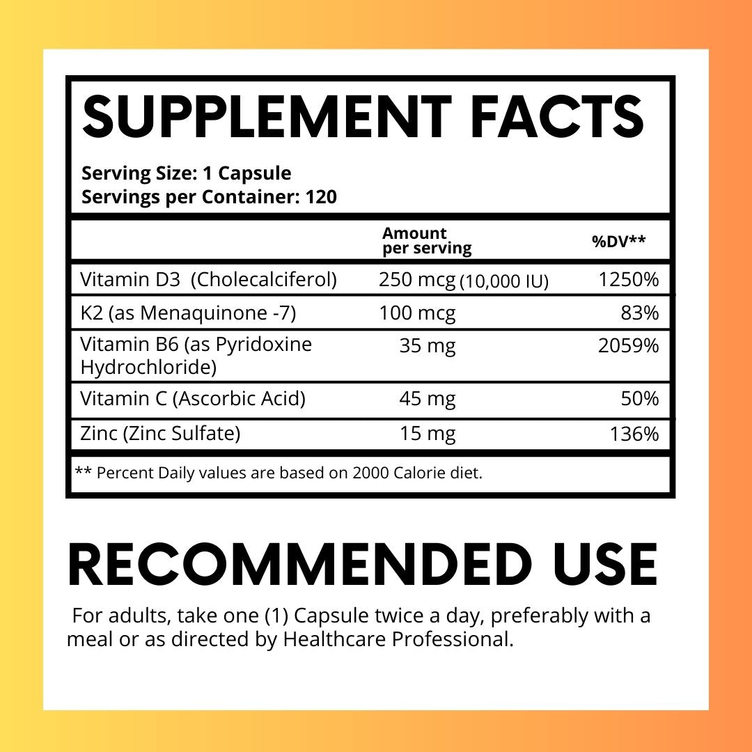 Vitamin D3 & K2 with Vitamin C